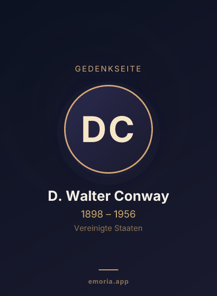 Gedenkportrait von D. Walter Conway
