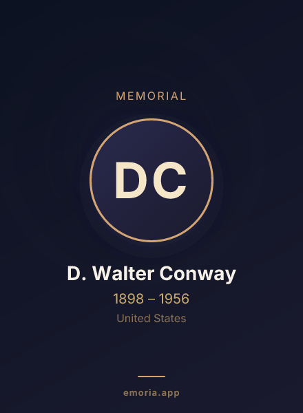 Memorial portrait of D. Walter Conway