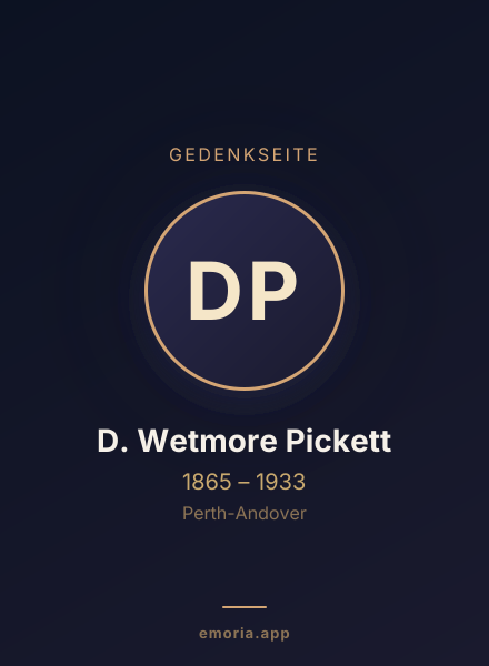 Gedenkportrait von D. Wetmore Pickett