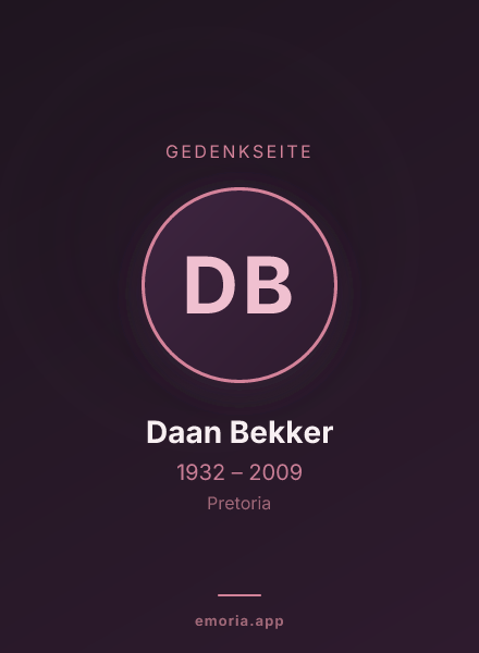 Gedenkportrait von Daan Bekker