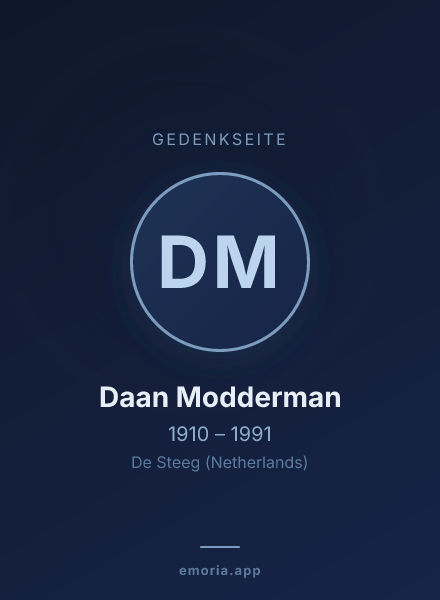 Gedenkportrait von Daan Modderman
