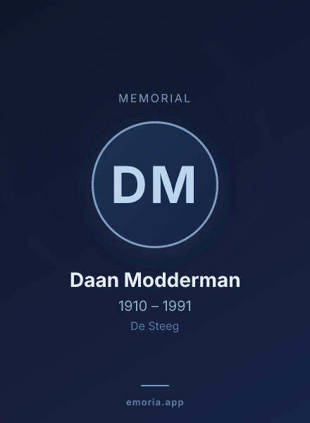 Memorial portrait of Daan Modderman