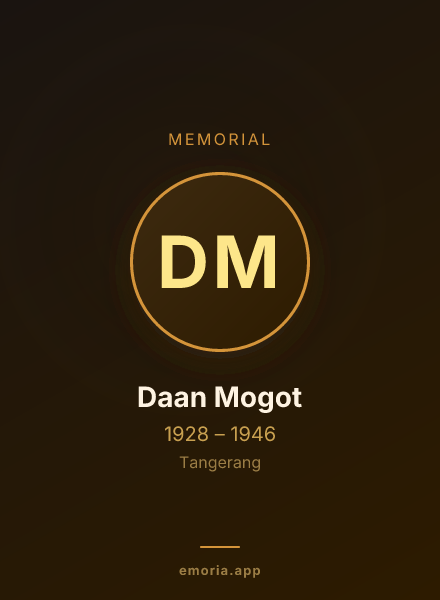 Memorial portrait of Daan Mogot