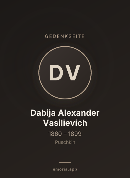 Gedenkportrait von Dabija Alexander Vasilievich