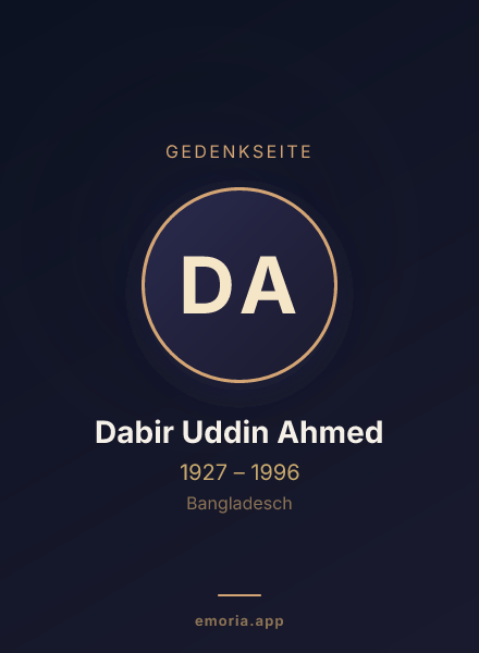 Gedenkportrait von Dabir Uddin Ahmed