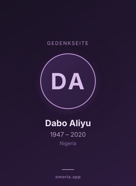 Gedenkportrait von Dabo Aliyu