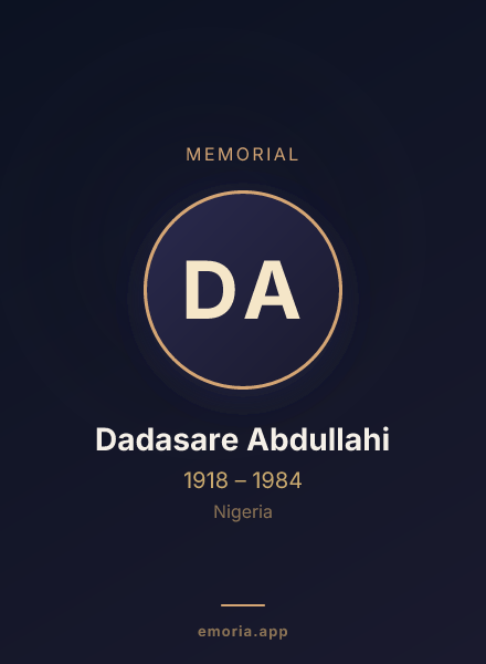 Memorial portrait of Dadasare Abdullahi