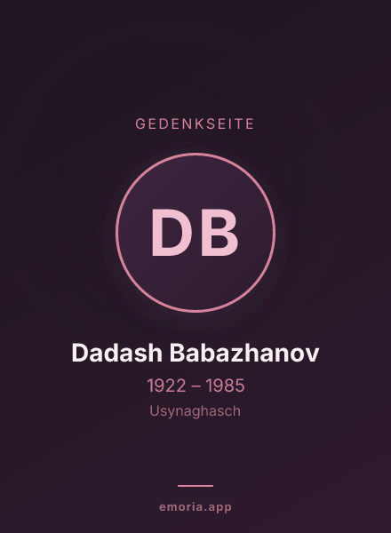 Gedenkportrait von Dadash Babazhanov