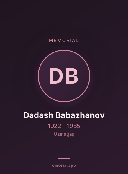 Memorial portrait of Dadash Babazhanov