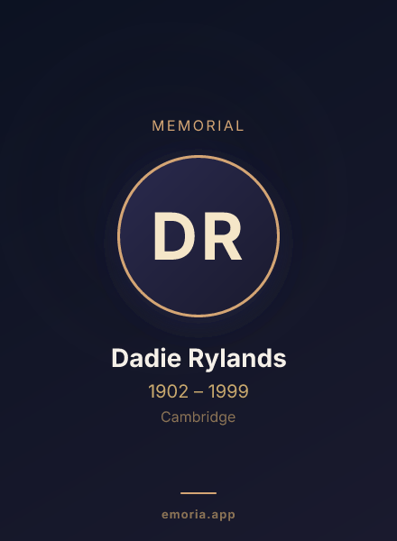 Memorial portrait of Dadie Rylands