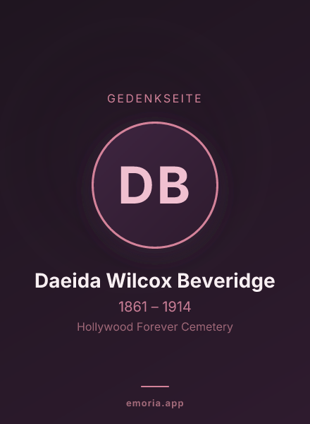 Gedenkportrait von Daeida Wilcox Beveridge