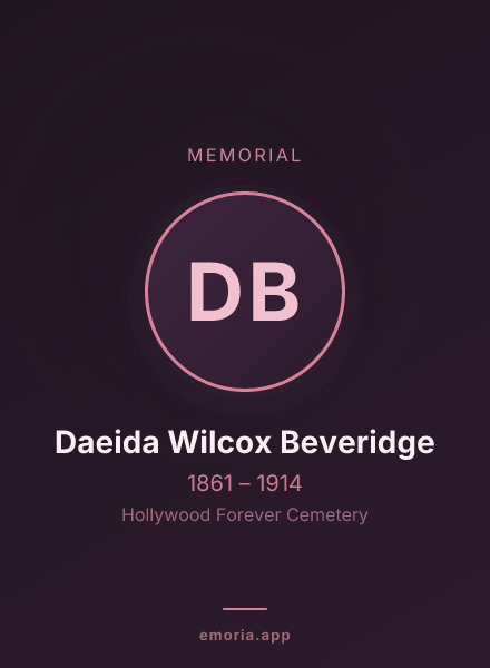 Memorial portrait of Daeida Wilcox Beveridge