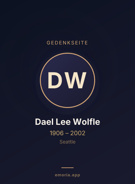 Gedenkportrait von Dael Lee Wolfle