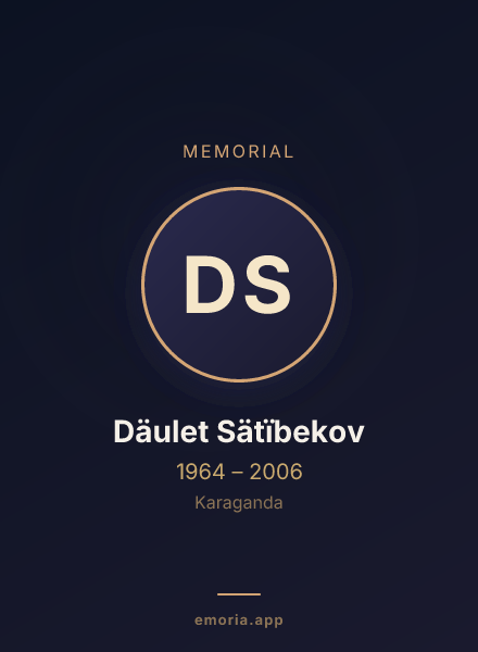 Memorial portrait of Däulet Sätïbekov