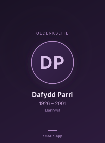 Gedenkportrait von Dafydd Parri