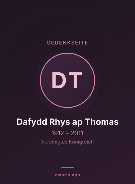 Gedenkportrait von Dafydd Rhys ap Thomas