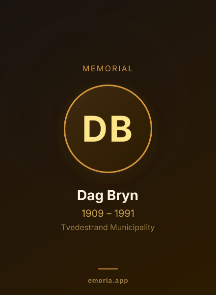 Memorial portrait of Dag Bryn