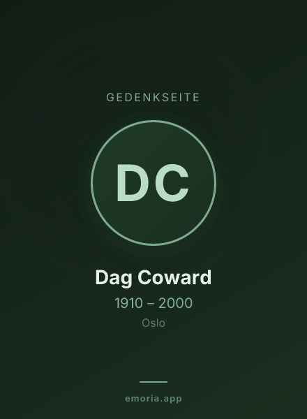 Gedenkportrait von Dag Coward