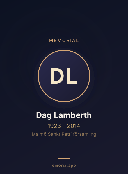 Memorial portrait of Dag Lamberth