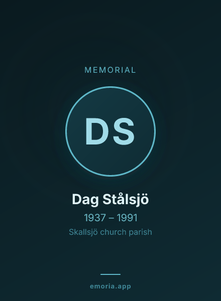 Memorial portrait of Dag Stålsjö