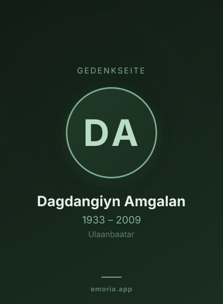 Gedenkportrait von Dagdangiyn Amgalan