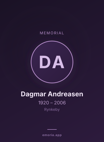 Memorial portrait of Dagmar Andreasen