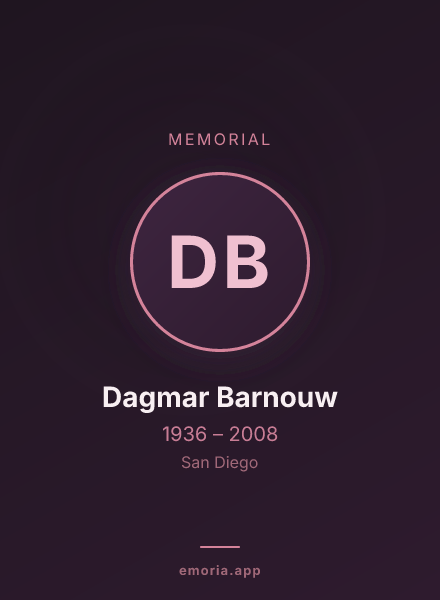 Memorial portrait of Dagmar Barnouw