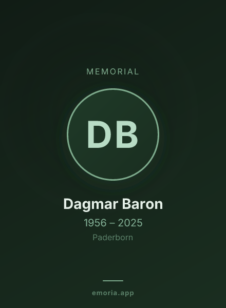 Memorial portrait of Dagmar Baron