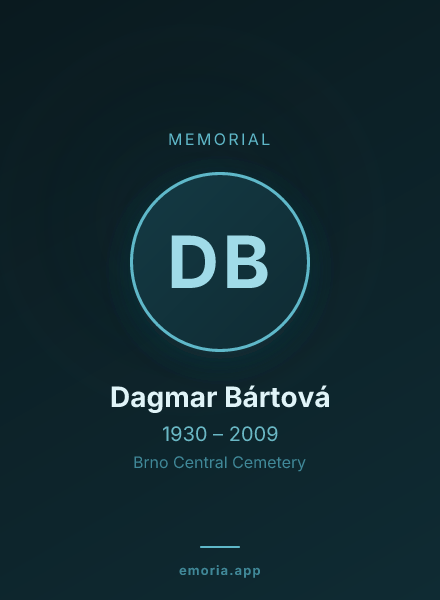 Memorial portrait of Dagmar Bártová