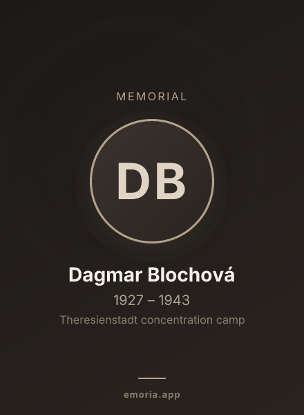 Memorial portrait of Dagmar Blochová