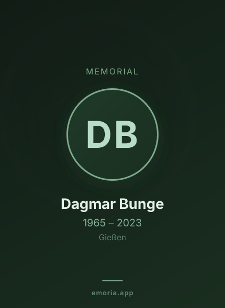 Memorial portrait of Dagmar Bunge