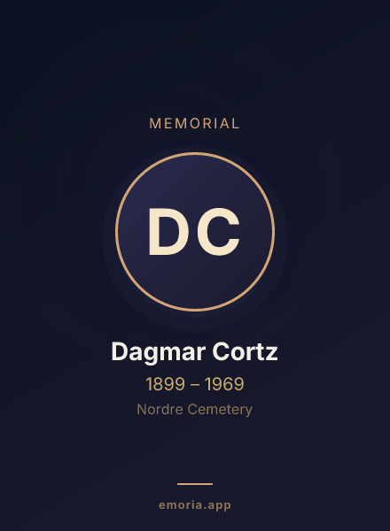Memorial portrait of Dagmar Cortz