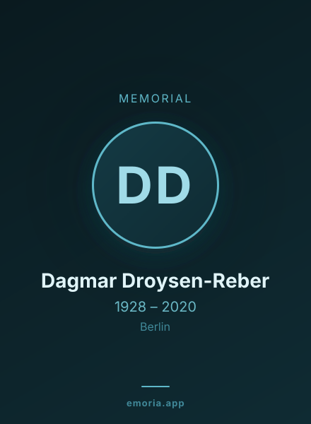 Memorial portrait of Dagmar Droysen-Reber
