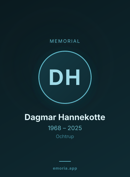 Memorial portrait of Dagmar Hannekotte
