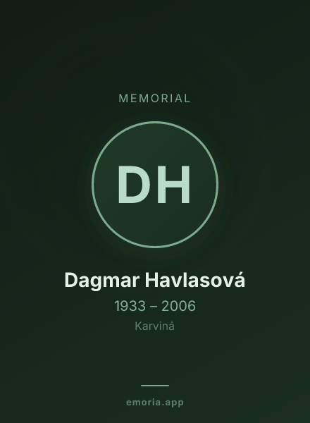 Memorial portrait of Dagmar Havlasová