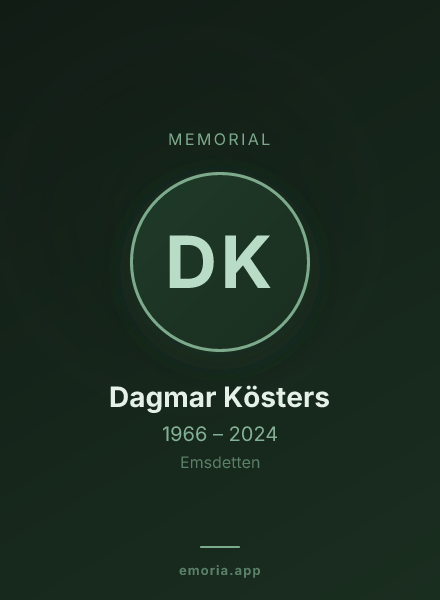 Memorial portrait of Dagmar Kösters