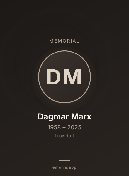 Memorial portrait of Dagmar Marx