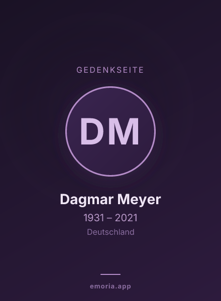 Gedenkportrait von Dagmar Meyer