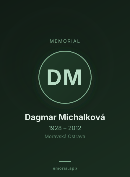 Memorial portrait of Dagmar Michalková