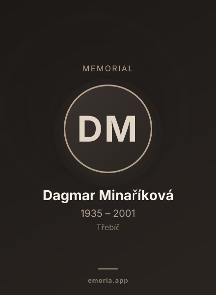 Memorial portrait of Dagmar Minaříková