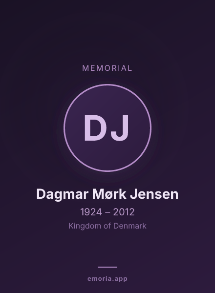Memorial portrait of Dagmar Mørk Jensen
