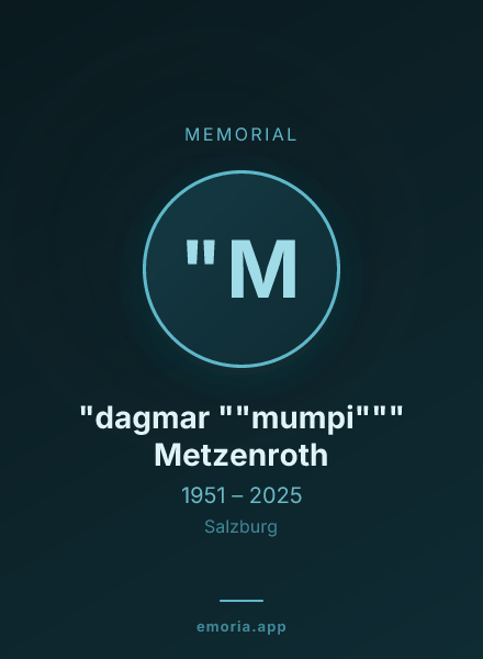 Memorial portrait of "dagmar ""mumpi""" Metzenroth