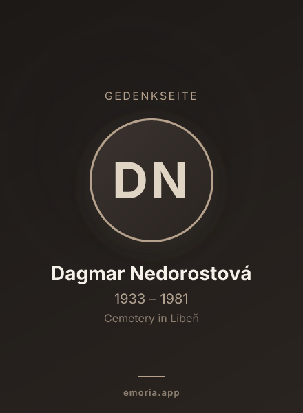 Gedenkportrait von Dagmar Nedorostová