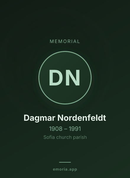 Memorial portrait of Dagmar Nordenfeldt