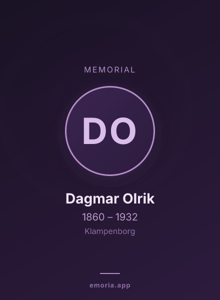 Memorial portrait of Dagmar Olrik