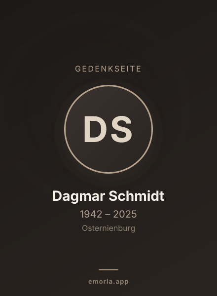 Gedenkportrait von Dagmar Schmidt