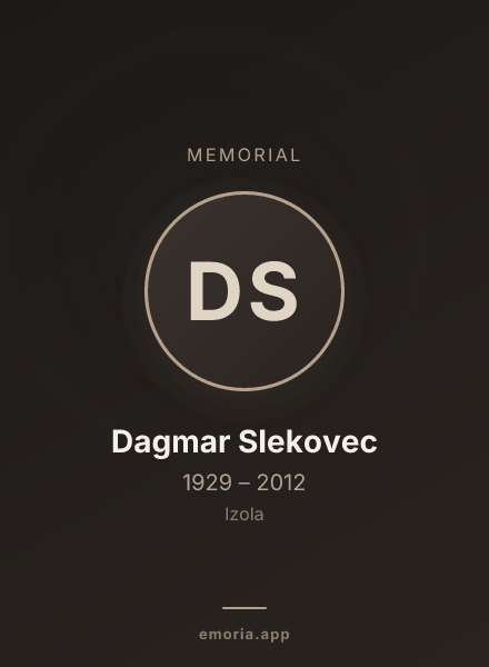 Memorial portrait of Dagmar Slekovec