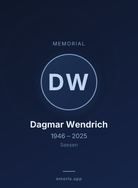 Memorial portrait of Dagmar Wendrich