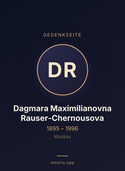 Gedenkportrait von Dagmara Maximilianovna Rauser-Chernousova