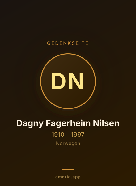 Gedenkportrait von Dagny Fagerheim Nilsen